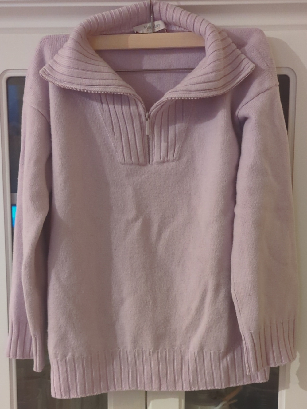 MaxMara Lilac Half-Zip Turtleneck Sweater